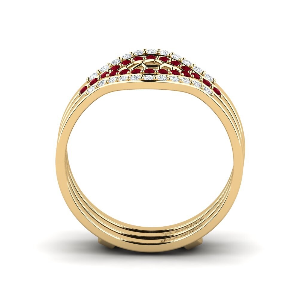 Circonita Roja Anillo Adder SET