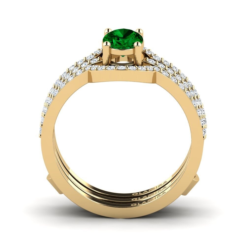 Zircônia Verde Anel Awan SET