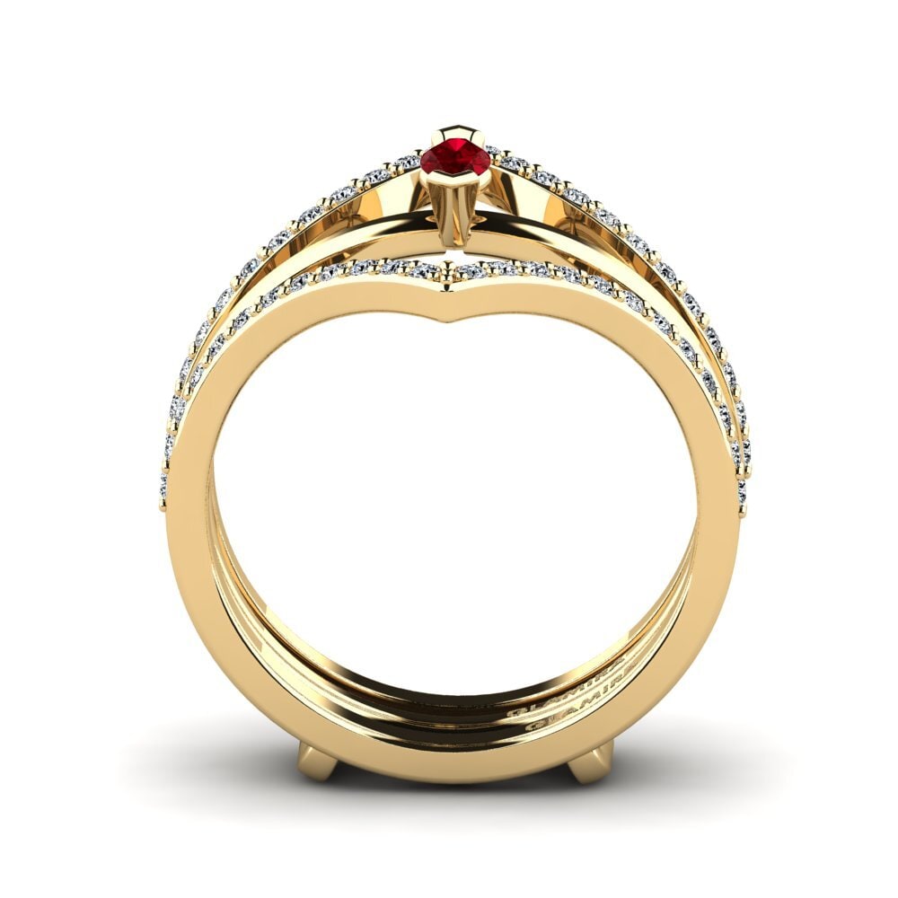 Circonita Roja Anillo Btob SET