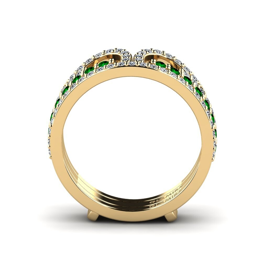 Zircônia Verde Anel Dariond SET