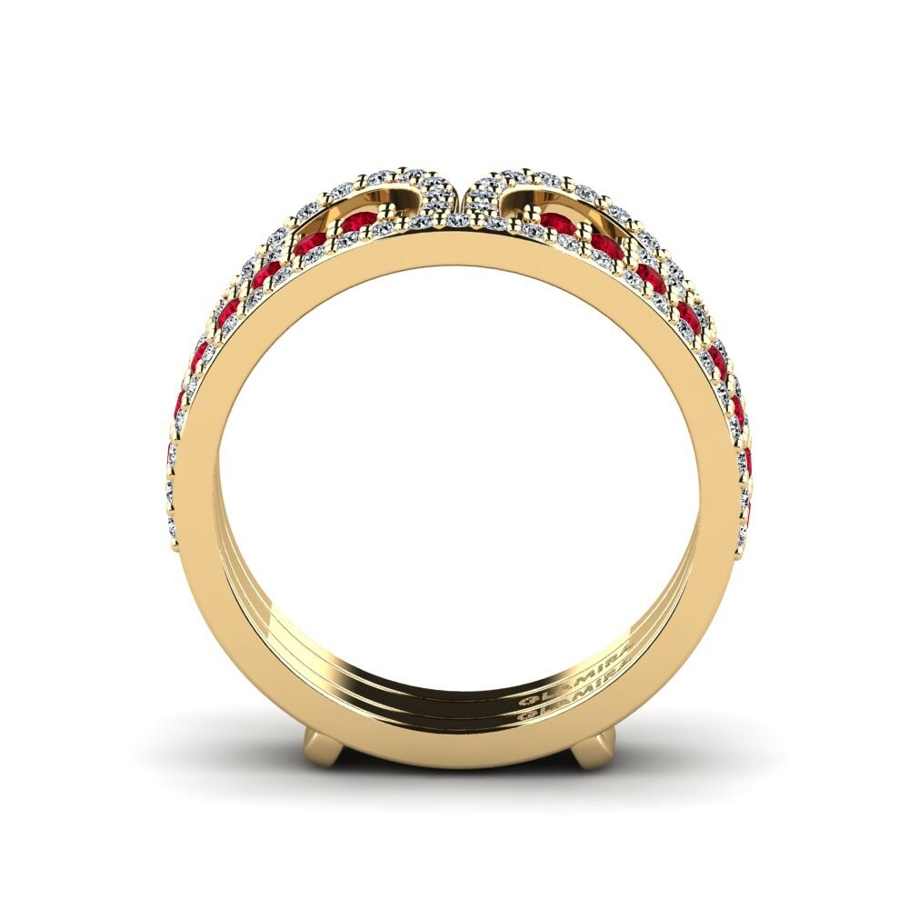 Circonita Roja Anillo Dariond SET
