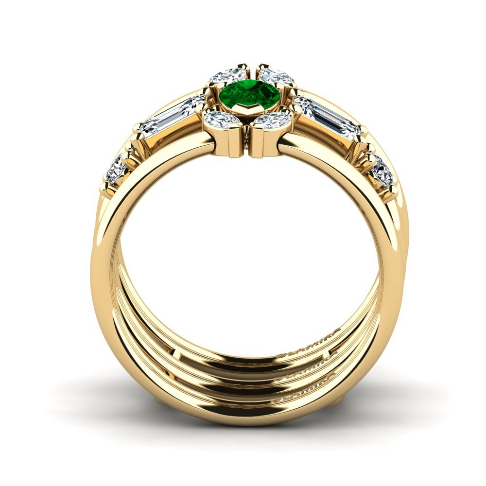 Zircônia Verde Anel Dyeli SET