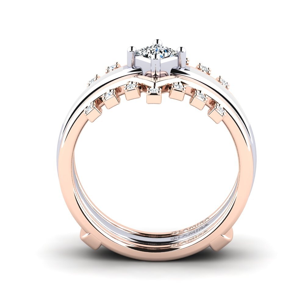 375 Rot & Weißgold Ring Eormenga SET
