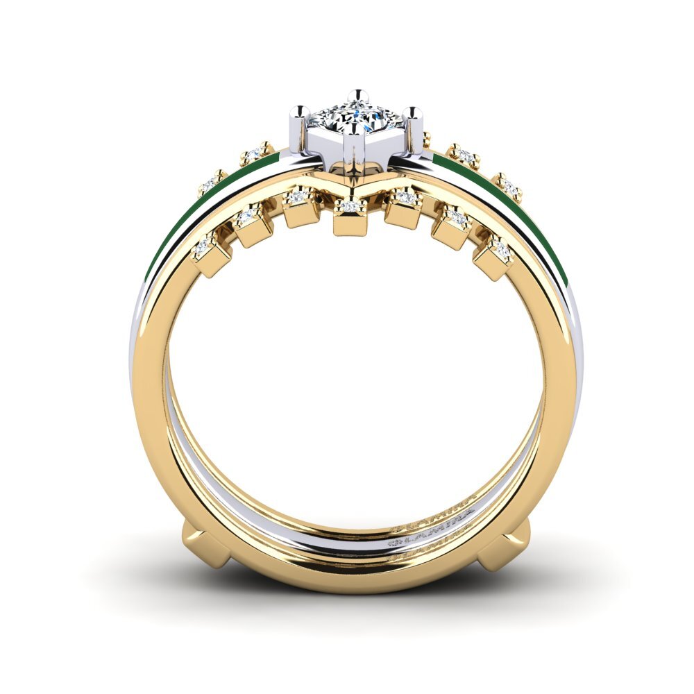 750 Gelb & Weißgold Ring Eormenga SET