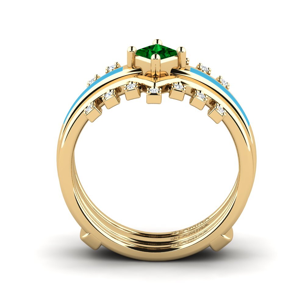 Grüner Zirkonia Ring Eormenga SET