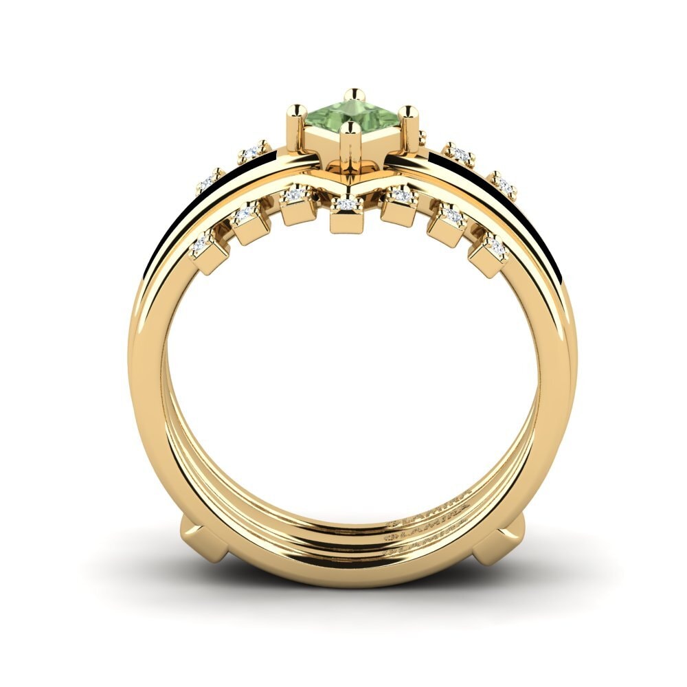 Princesa Zafiro Verde Anillo Eormenga SET