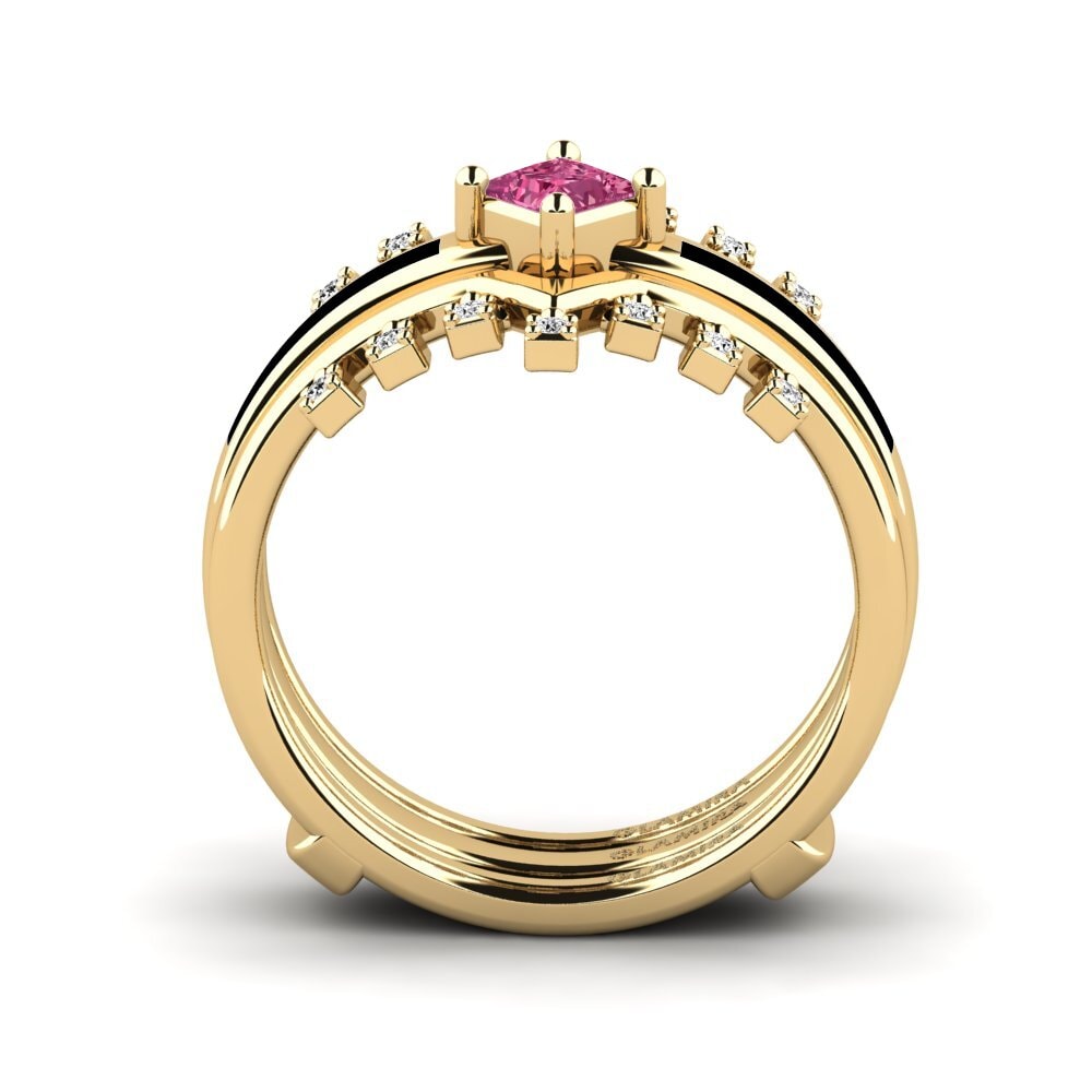 Turmalina rosa Anillo Eormenga SET