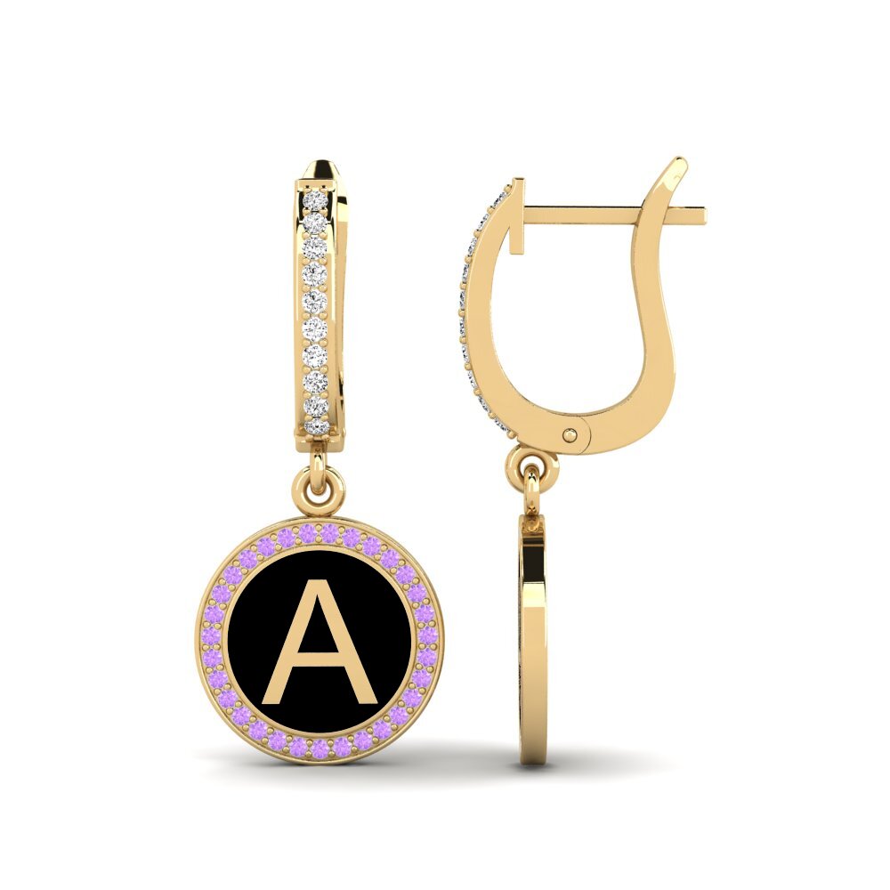 Amethyst Women's Earring Elmolt - A