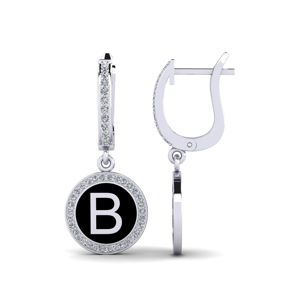 950 Palladium Women's Earring Elmolt - B