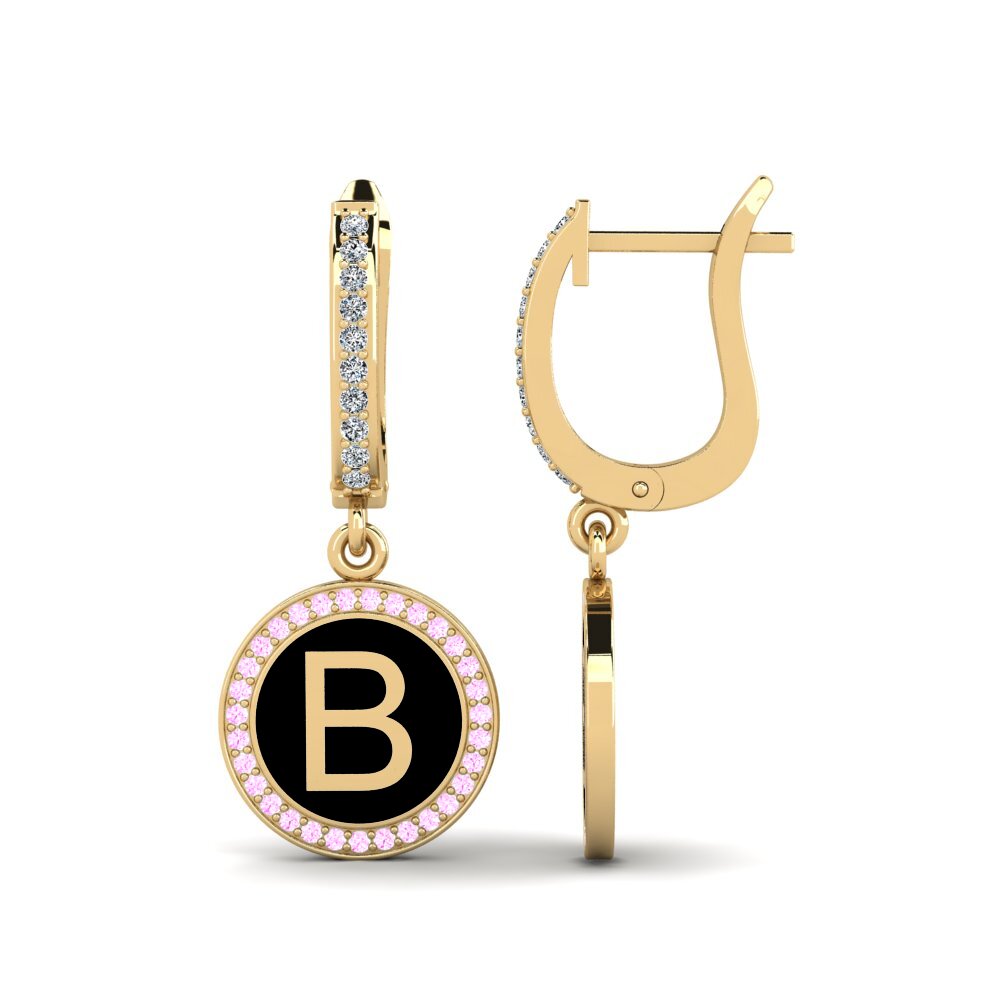 Pink Sapphire Women's Earring Elmolt - B