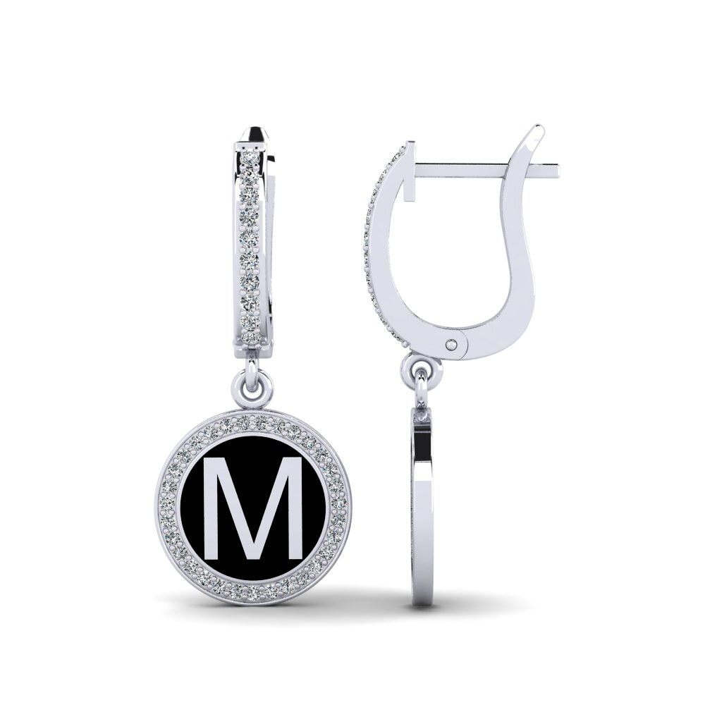 14ct White Gold Women's Earring Elmolt - M