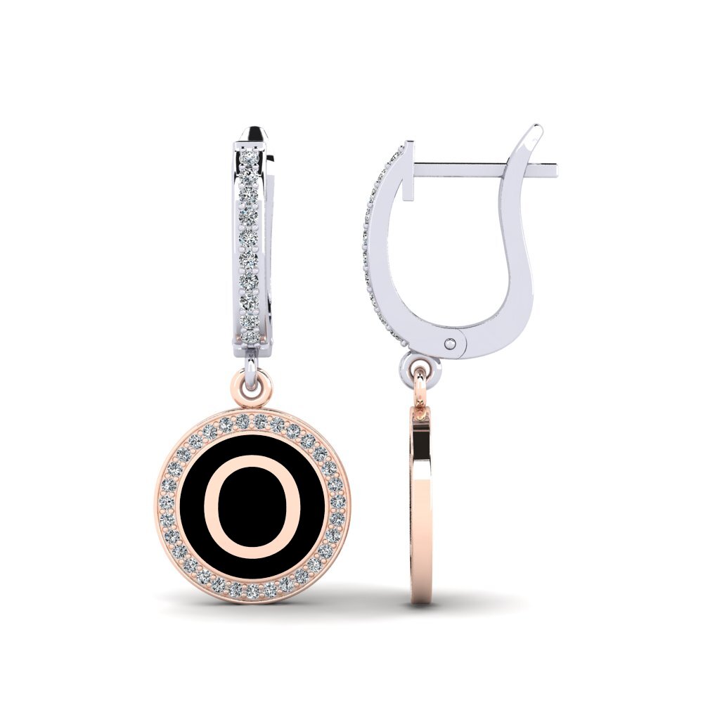 14ct White & Rose Gold Women's Earring Elmolt - O