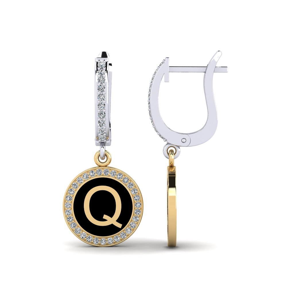 14ct White & Yellow Gold Women's Earring Elmolt - Q