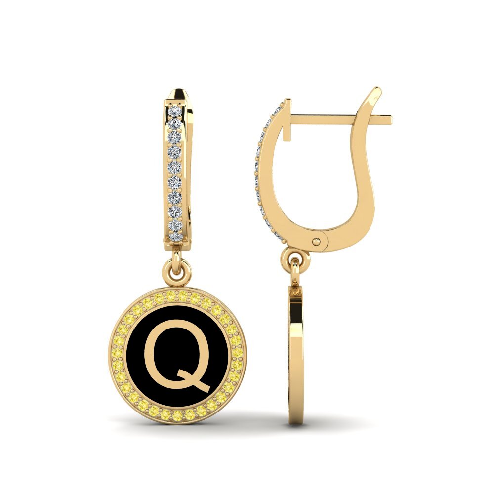Yellow Sapphire Women's Earring Elmolt - Q