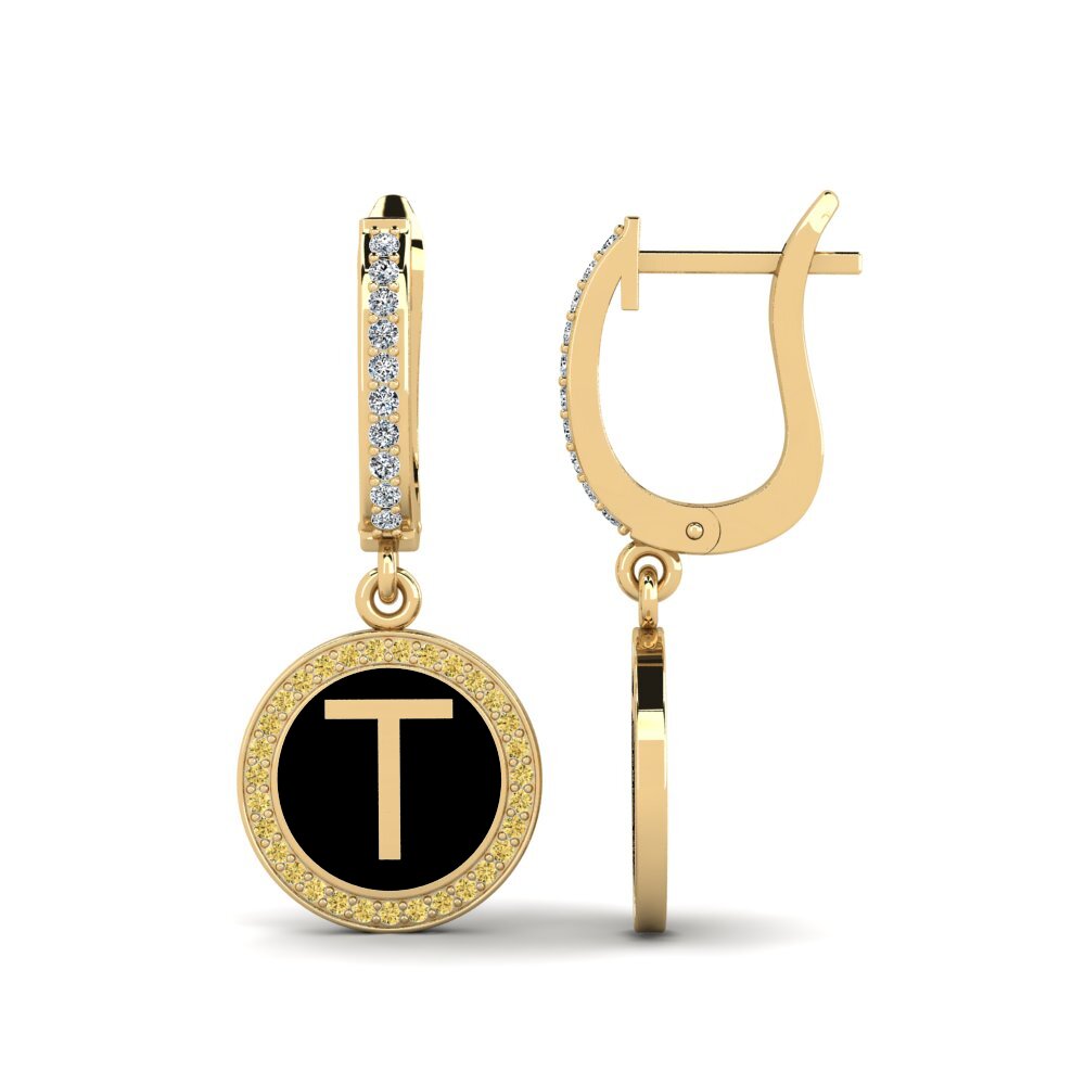 Yellow Diamond Women's Earring Elmolt - T