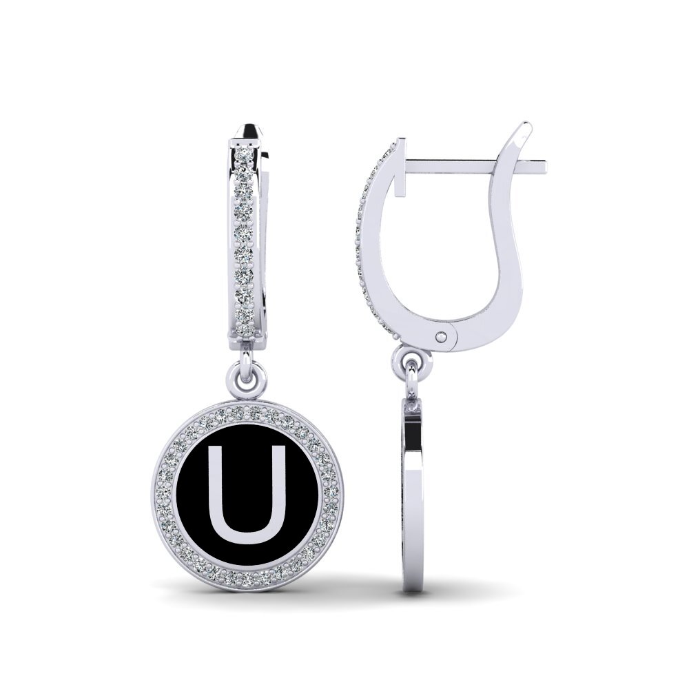 18ct White Gold Women's Earring Elmolt - U