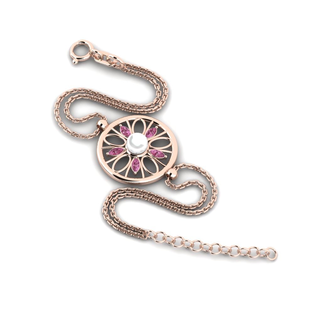 Rotgold 585 Rhodolit-Granat Damen armband Mangalaj