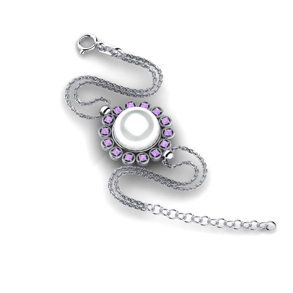 950 Platinum Amethyst Women's Bracelet Minnatta