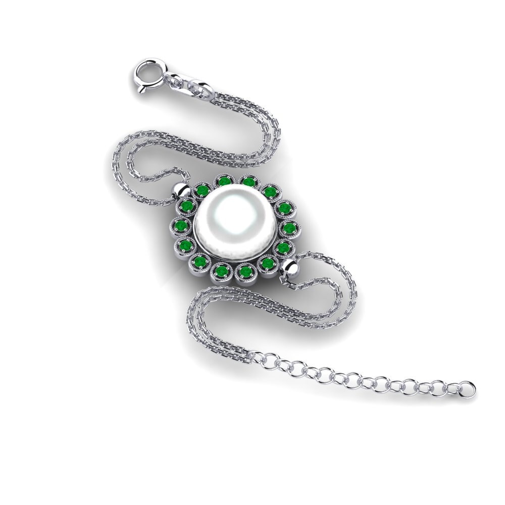950 Platinum Emerald Women's Bracelet Minnatta