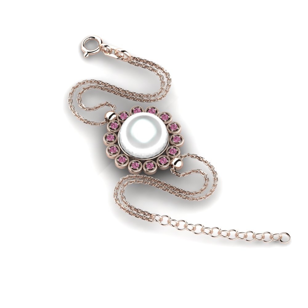Rotgold 585 Rhodolit-Granat Damen armband Minnatta
