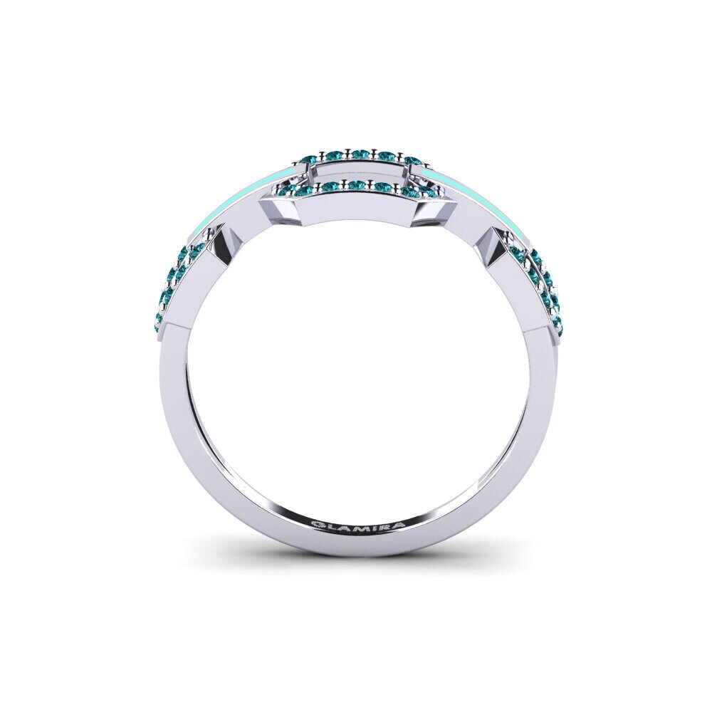 Diamante Azul Anel Figree
