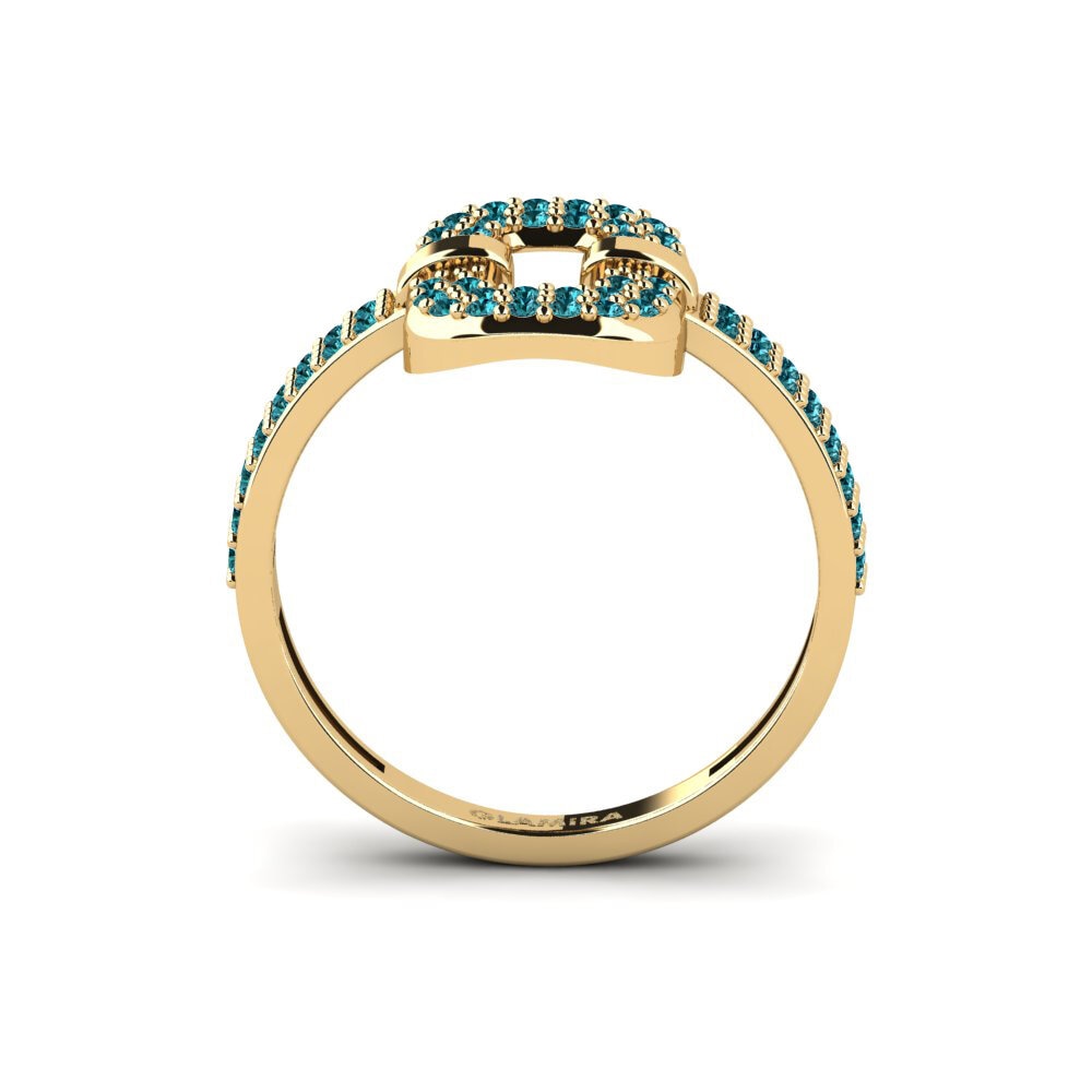 Diamante Azul Anel Sentido
