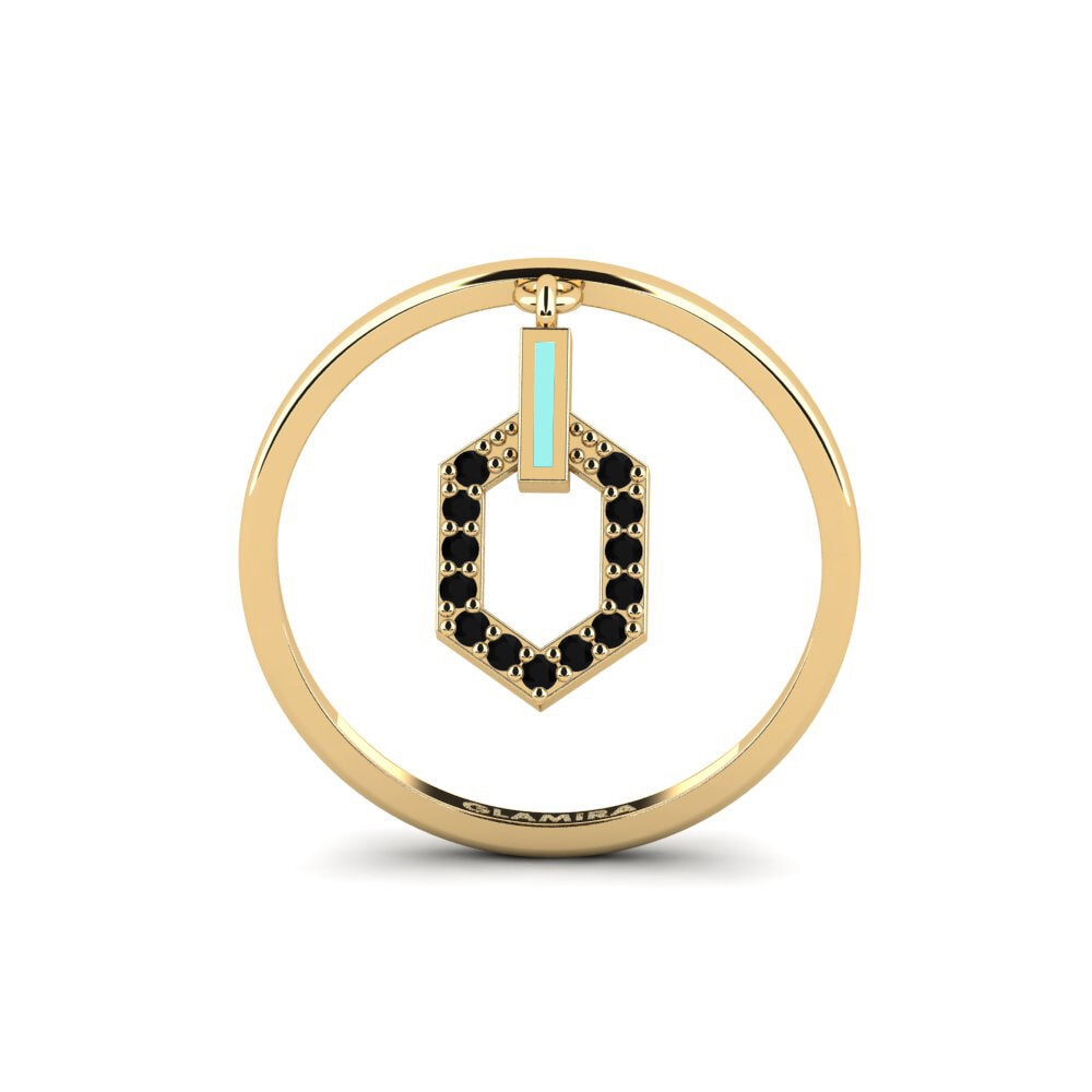 Black Sapphire Stackable Ring Trigonella