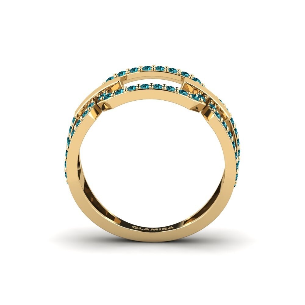 Diamante Azul Anel Ensemble