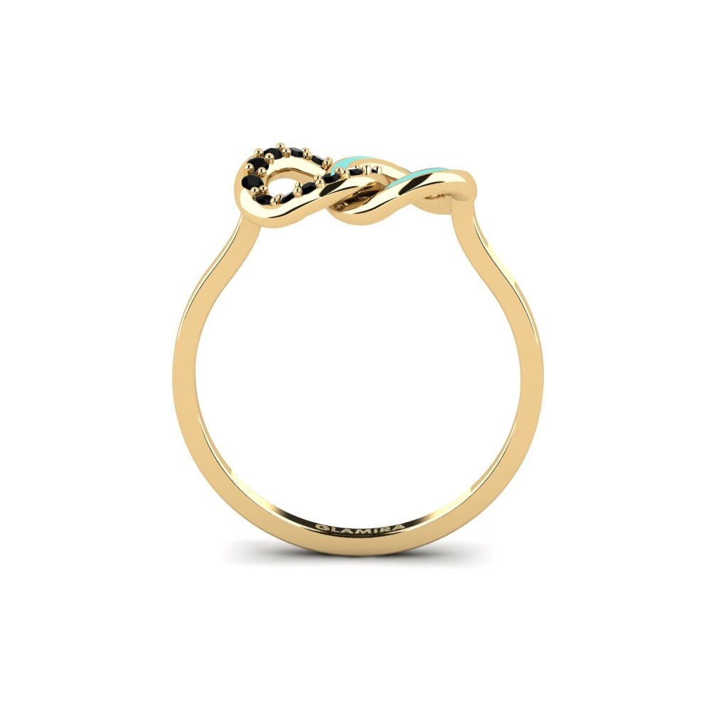 Black Sapphire Stackable Ring Ladybugs