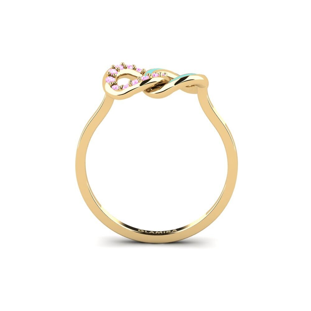 Pink Sapphire Stackable Ring Ladybugs