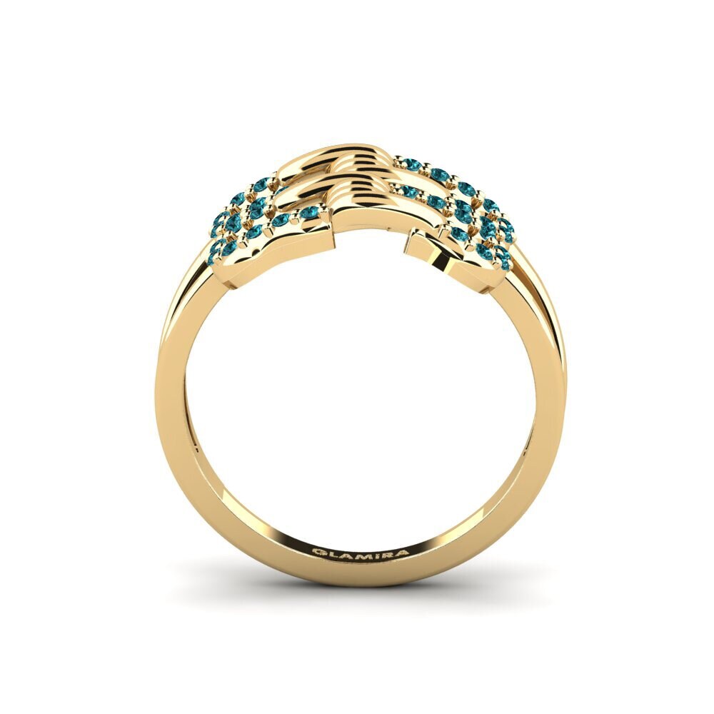 Diamante Azul Anel Analytic