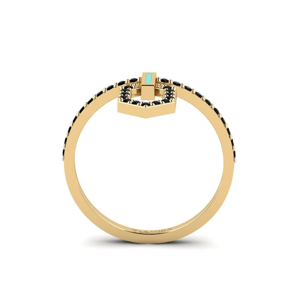 Black Sapphire Stackable Ring Fraxinun