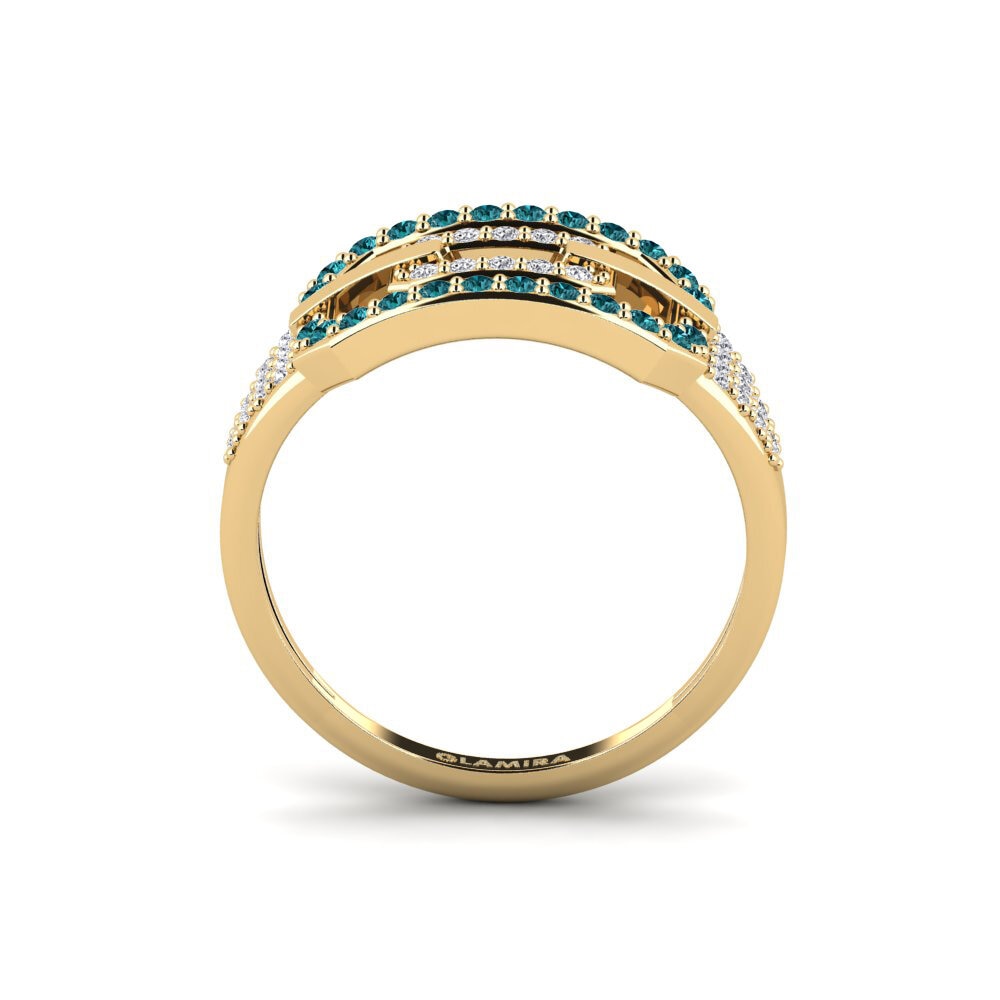 Diamante Azul Anel Mujijat