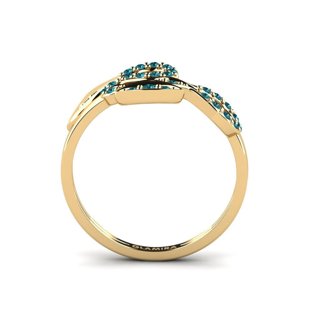 Diamante Azul Anel Indiras