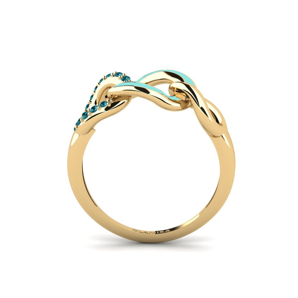 Diamante Azul Anel Srengenge
