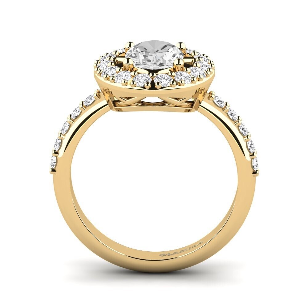 Zafiro blanco Anillo de compromiso Doppit