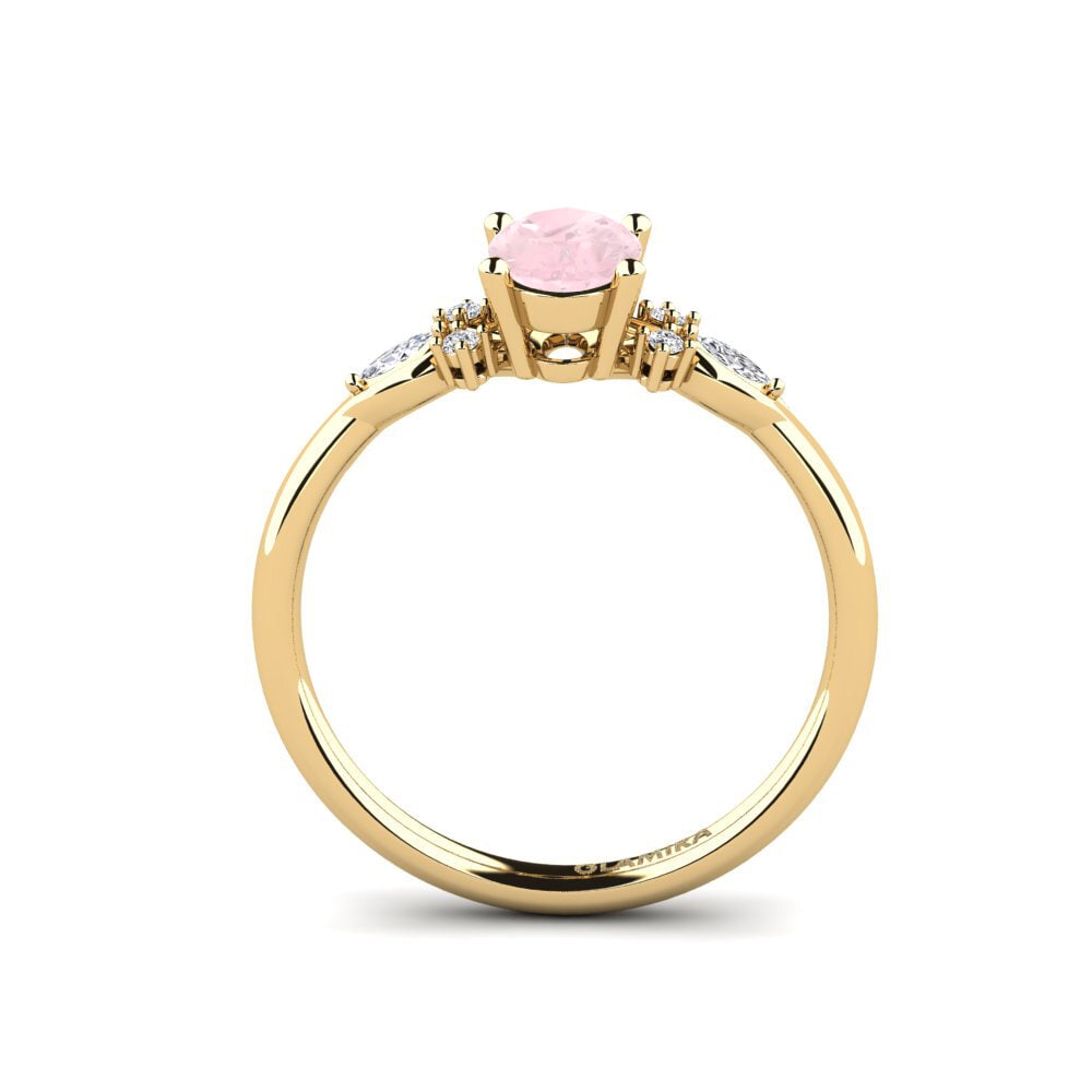 Quartz Rose Bague de fiançailles Gisu - Oval