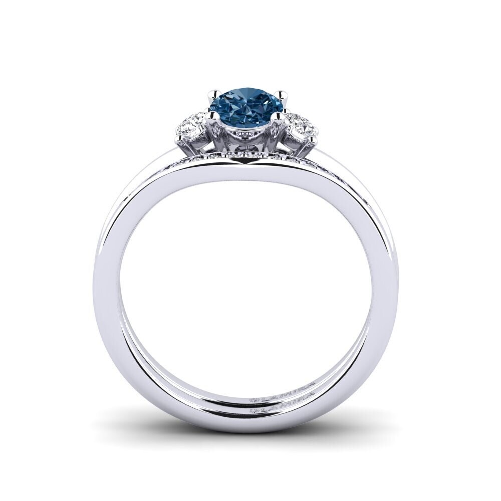 Blauer Diamant Stapelbarer Ring Guluve - SET