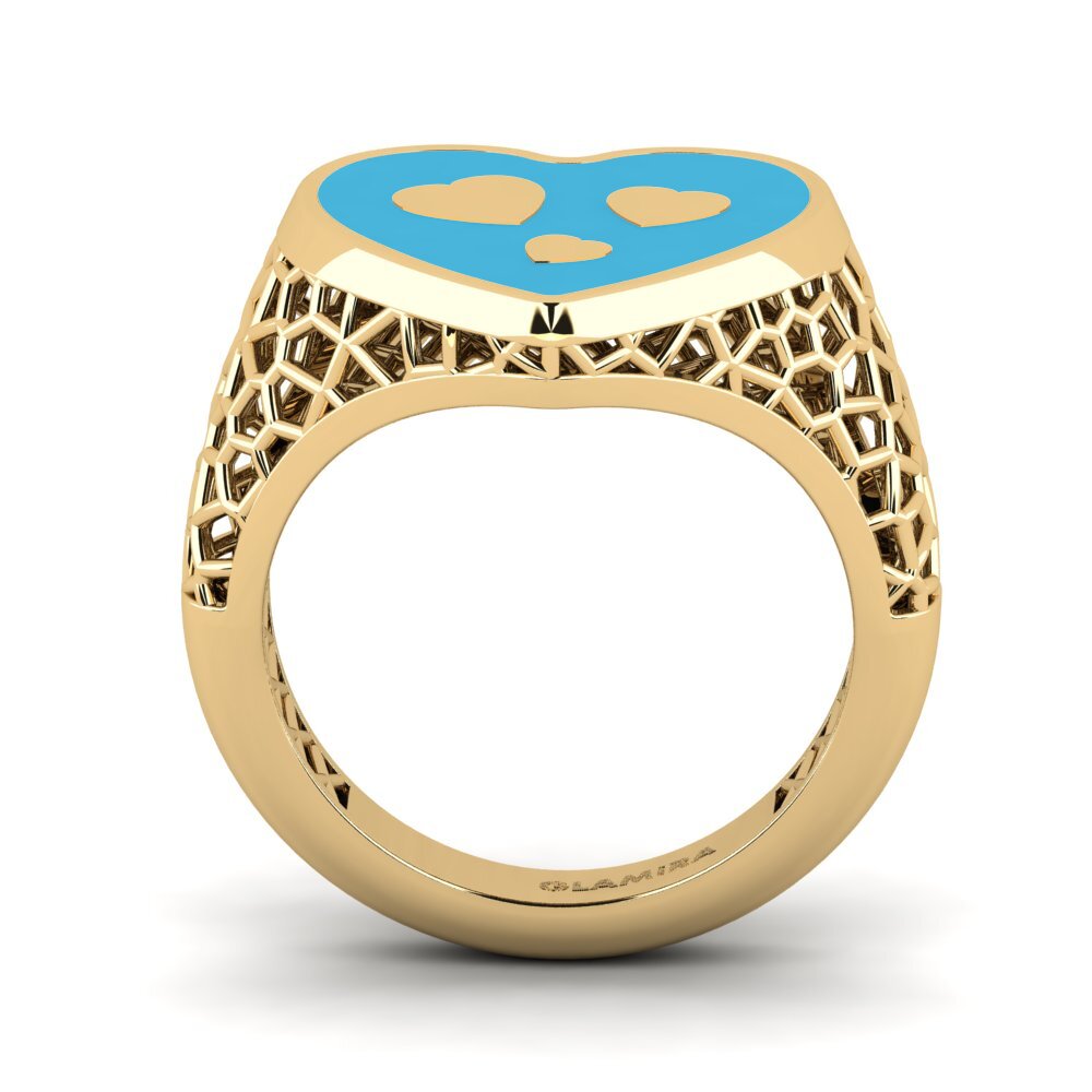9k Oro Amarillo Anillo meñique Fitten
