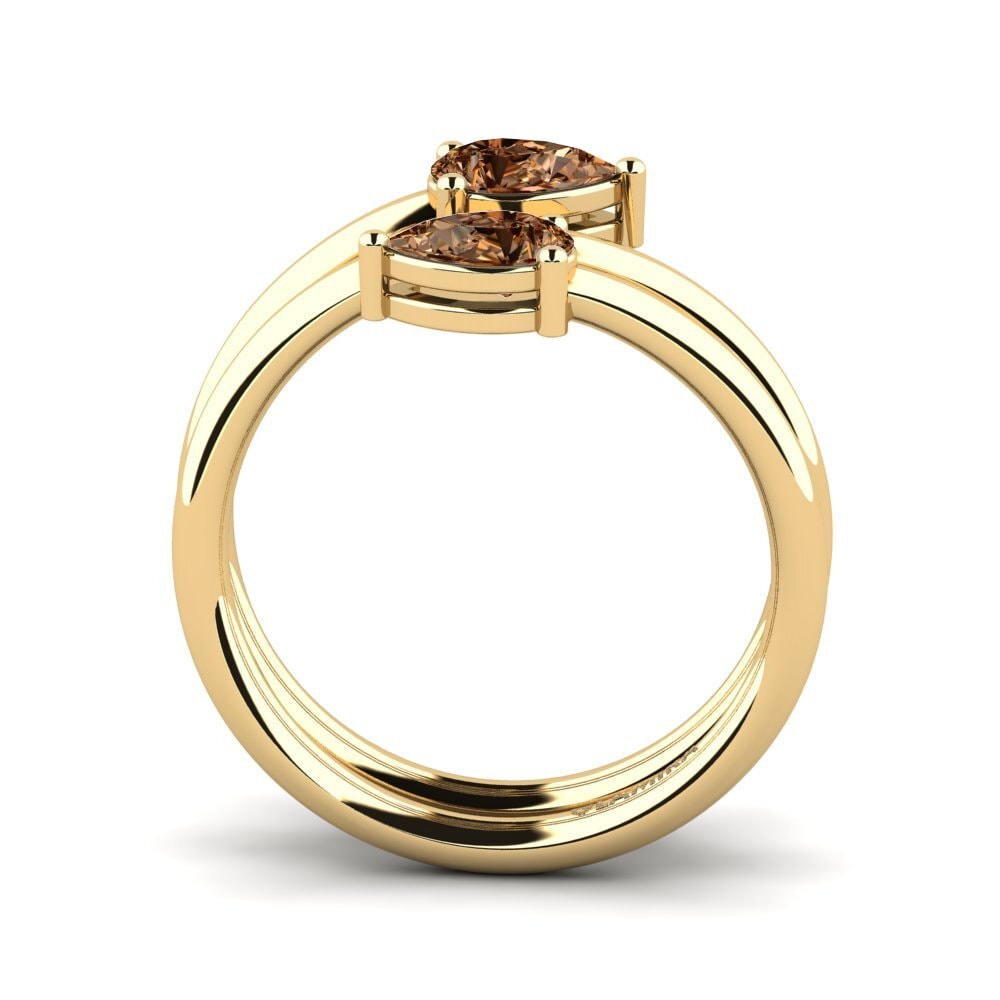 Diamante café Anillo Omme