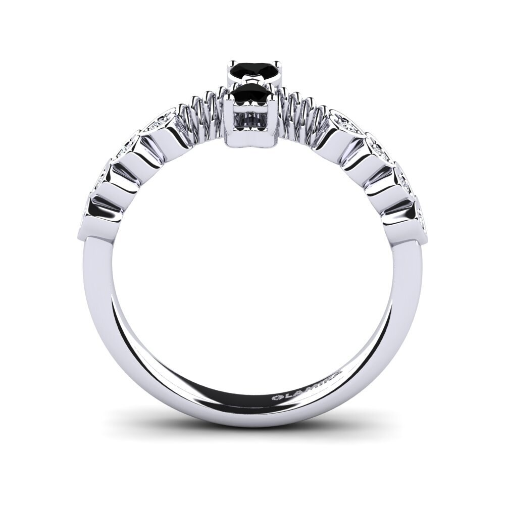 Diamante Negro Anel Compromisso Feminino Nodeles