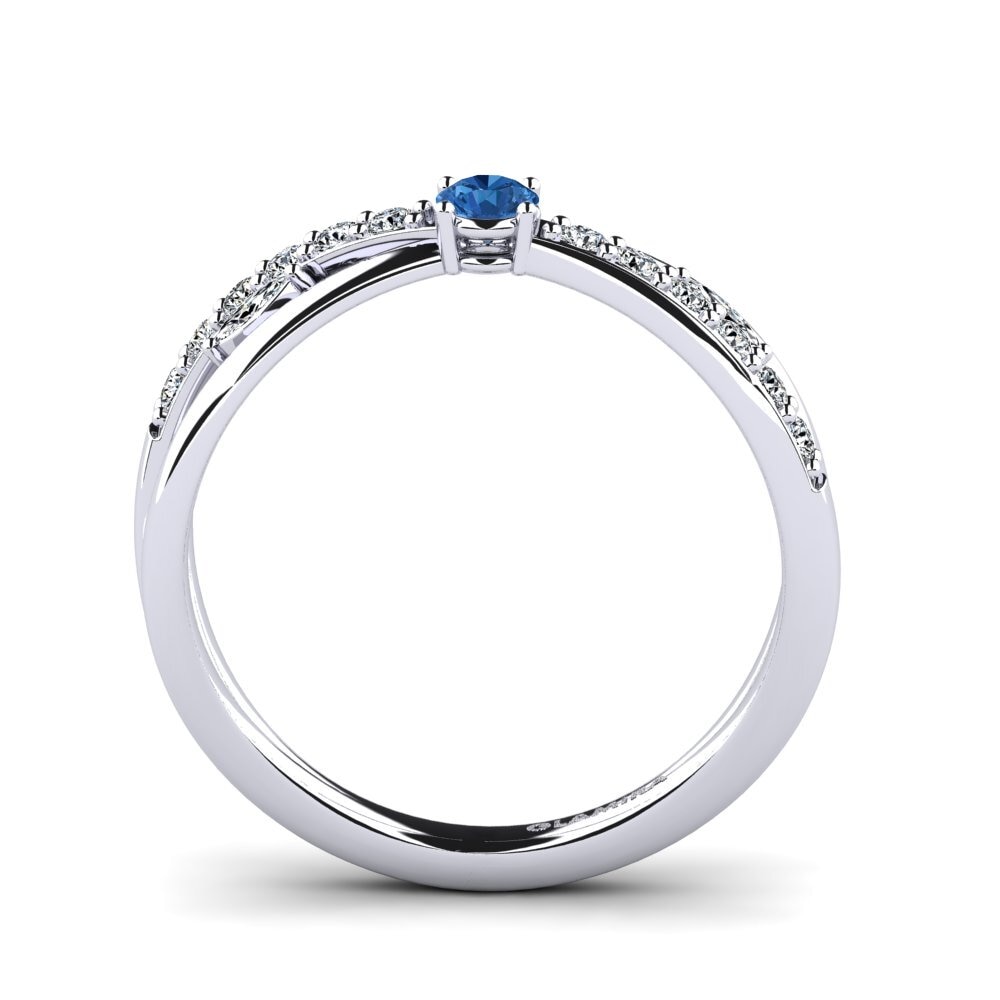 Zircone Blu Scuro Anello promessa donna Onen
