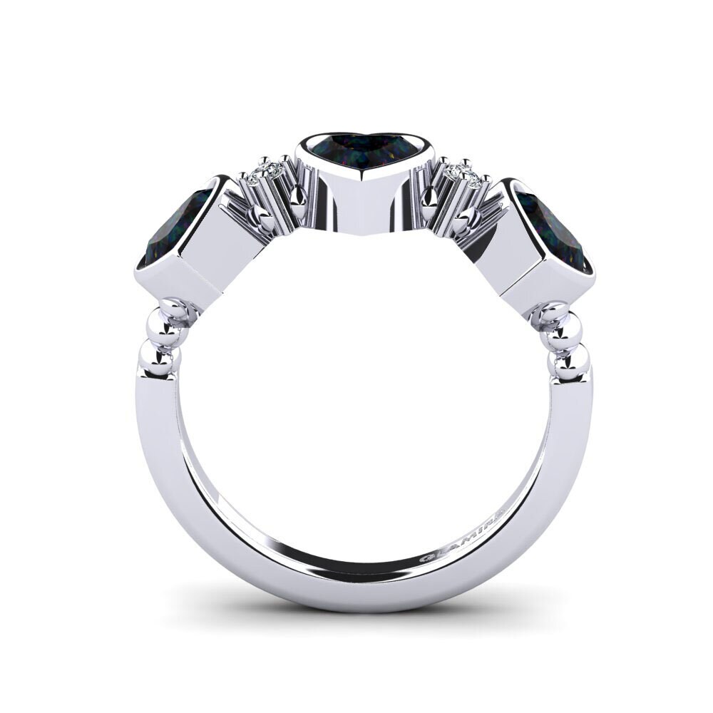 Black Opal Women's Promise Ring Osedr