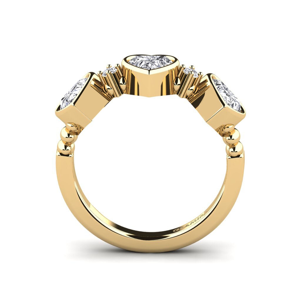14ct Yellow Gold Diamond Women's Promise Ring Osedr