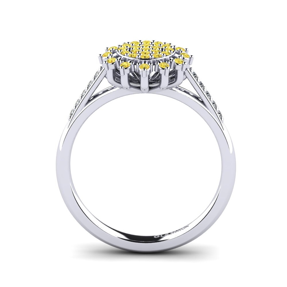 Round Yellow Sapphire Women's Promise Ring Owulle