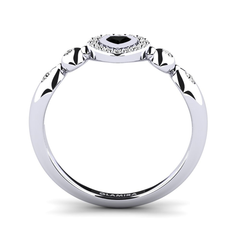 Ónix Negro Anillo promesa mujer Pavina