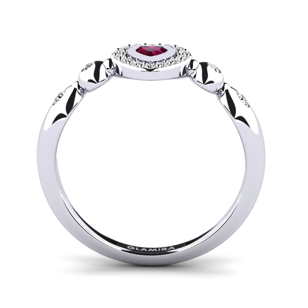 Rhodolite Garnet Women's Promise Ring Pavina