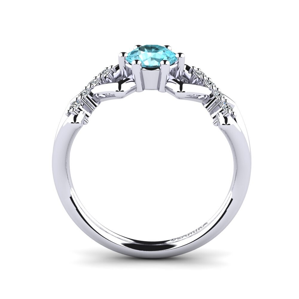 White Silver Blue Zircon Women's Promise Ring Rigea