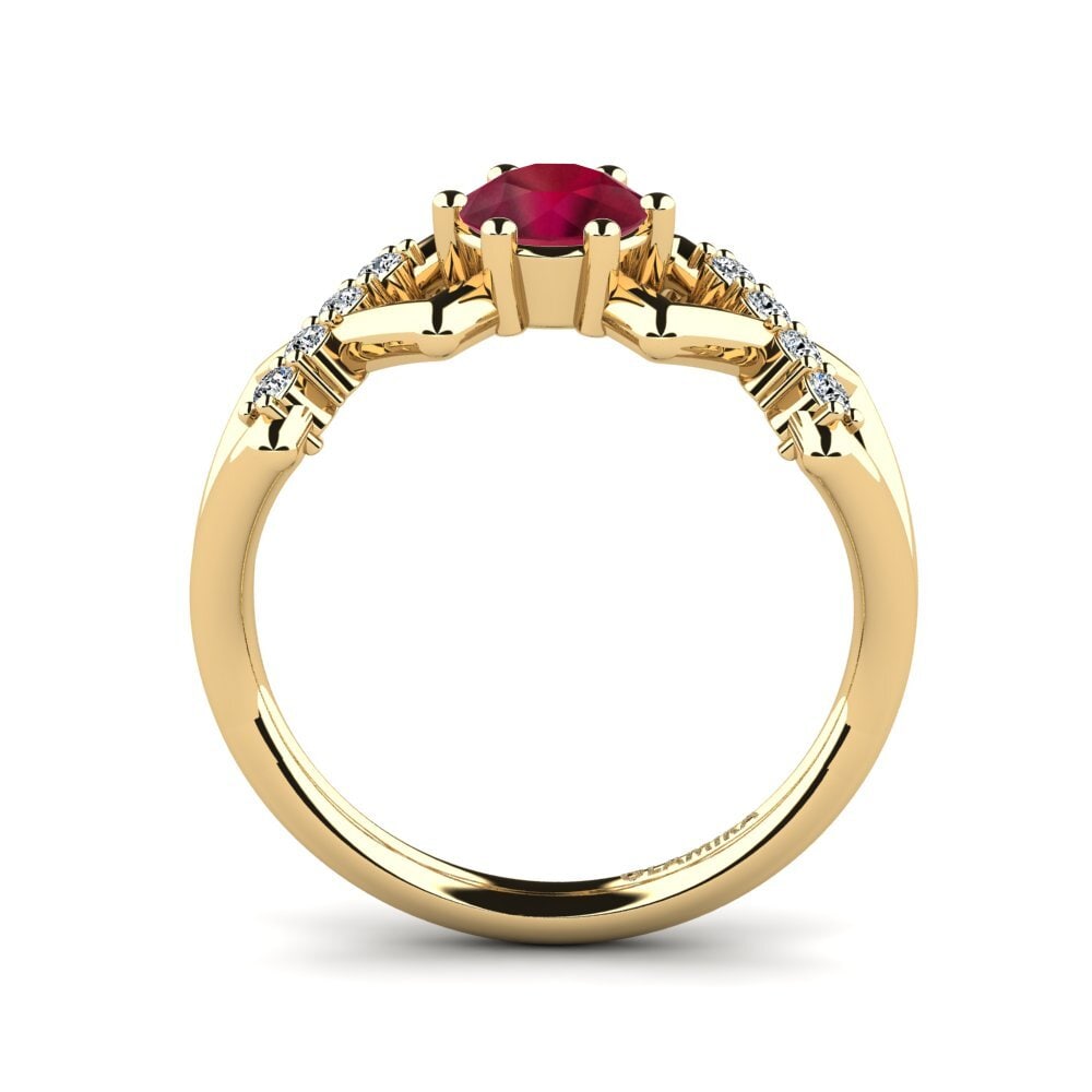 14ct Yellow Gold Ruby Women's Promise Ring Rigea