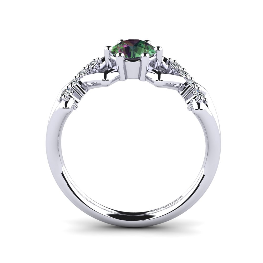 White Silver Mystic Topaz Women's Promise Ring Rigea